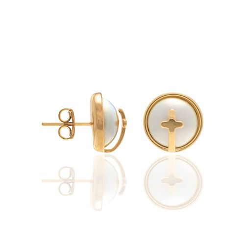 BRINCO BANHADO A OURO 18K COM PÉROLAS SINTÉTICAS