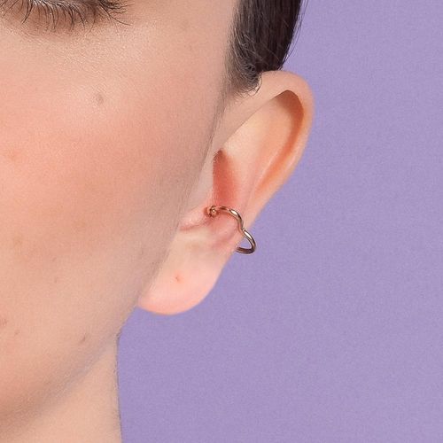 BRINCO PIERCING DE PRESSÃO CORAÇÃO BANHADO A OURO 18K