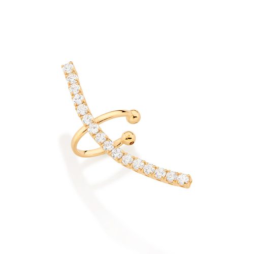 BRINCO PIERCING DE PRESSÃO BANHADO A OURO 18K COM ZIRCÔNIAS