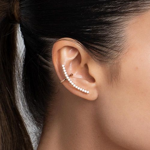 BRINCO PIERCING DE PRESSÃO BANHADO A OURO 18K COM ZIRCÔNIAS