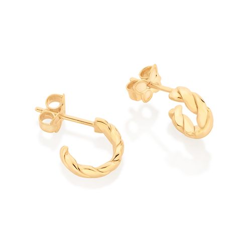 BRINCO MEIA ARGOLA BANHADA A OURO 18K