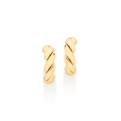 BRINCO MEIA ARGOLA BANHADA A OURO 18K