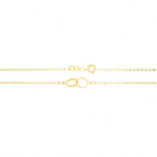 GARGANTILHA BANHADA A OURO 18K COMPOSTA POR ALIANÇAS ENTRELAÇADAS