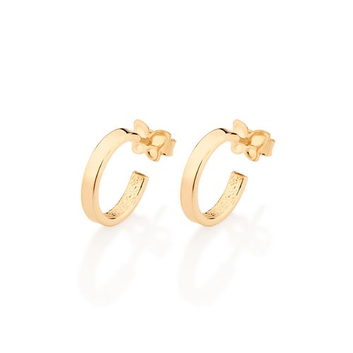 BRINCO MEIA ARGOLA BANHADA A OURO 18K