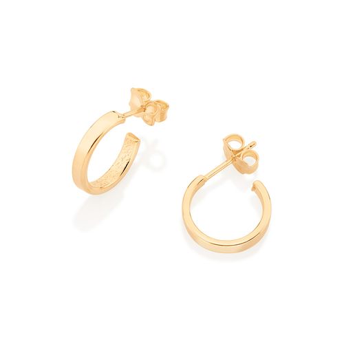 BRINCO MEIA ARGOLA BANHADA A OURO 18K