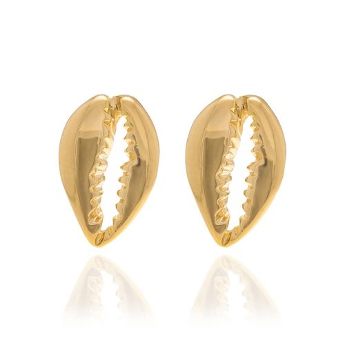 BRINCO BANHADO A OURO 18K BÚZIOS