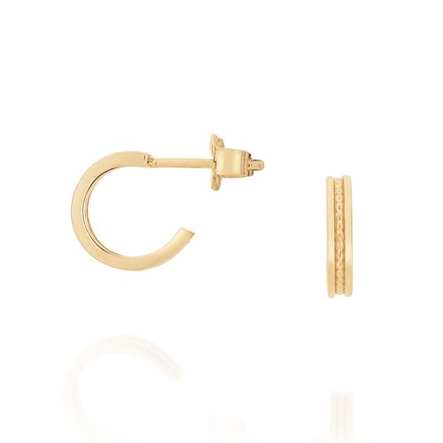 BRINCO MEIA ARGOLA PEQUENA BANHADO A OURO 18K