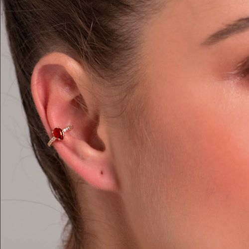 BRINCO PIERCING DE PRESSÃO BANHADO A OURO 18K COM CRISTAL E ZIRCÔNIAS