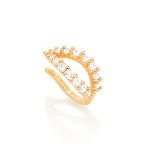 BRINCO PIERCING DE PRESSÃO  BANHADO A OURO 18K COM ZIRCÔNIAS