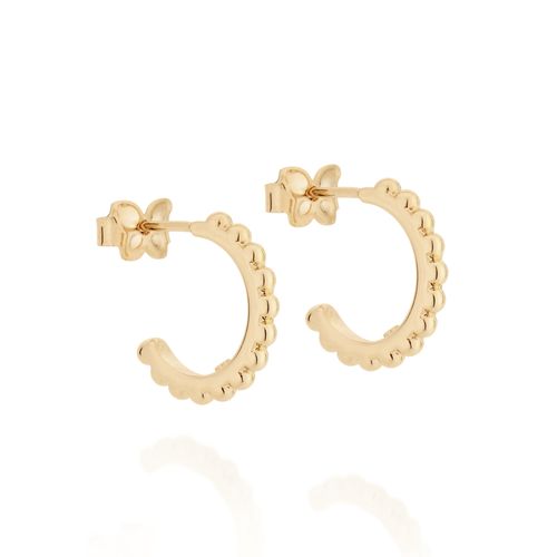BRINCO MEIA ARGOLA BANHADO A OURO 18K