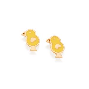 BRINCO PINTINHO AMARELINHO BANHADO A OURO 18K