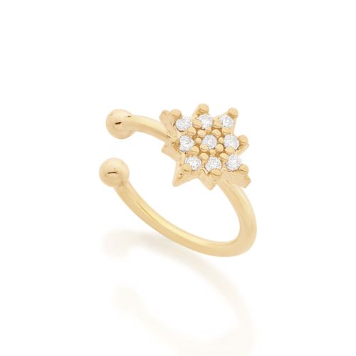 BRINCO PIERCING DE PRESSSÃO BANHADO A OURO 18K COM ZIRCÔNIAS