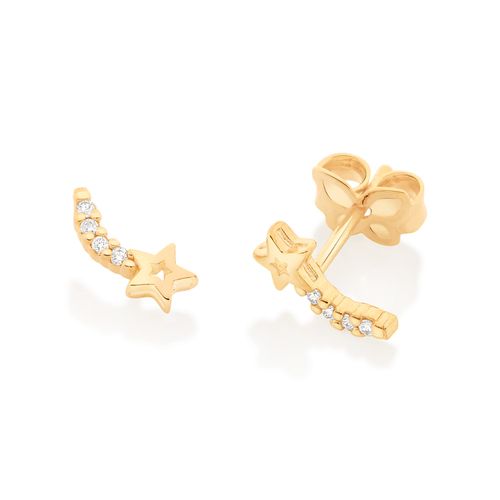 BRINCO INFANTIL ESTRELA CADENTE BANHADO A OURO 18K