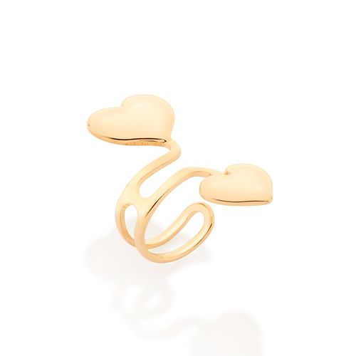 BRINCO PIERCING DE PRESSÃO CORAÇÕES BANHADO A OURO 18K