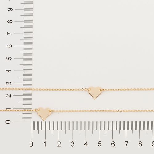 GARGANTILHA COM CORAÇÕES BANHADA A OURO 18K