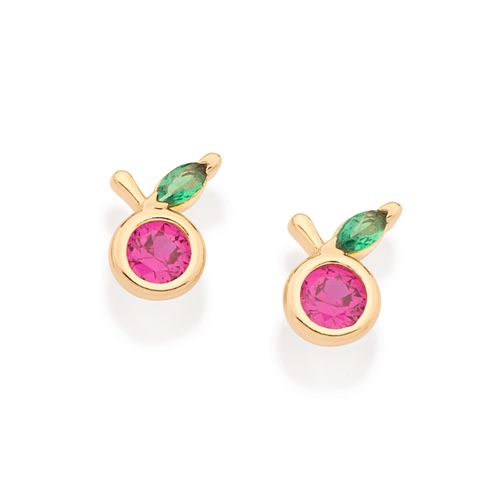 BRINCO MAÇA BANHADO A OURO 18K