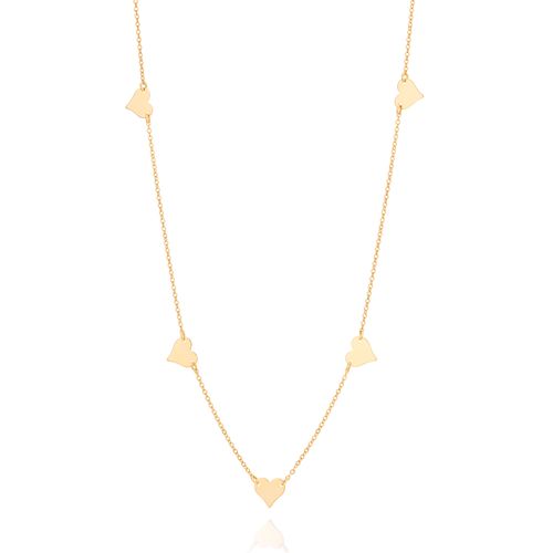 GARGANTILHA COM CORAÇÕES BANHADA A OURO 18K