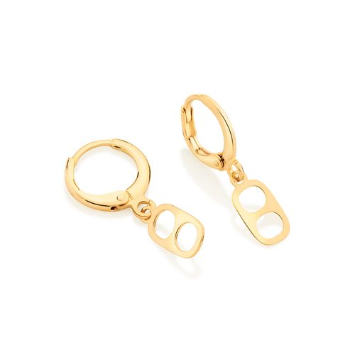 BRINCO ARGOLA TAMPINHA DE LATINHA BANHADO A OURO 18K