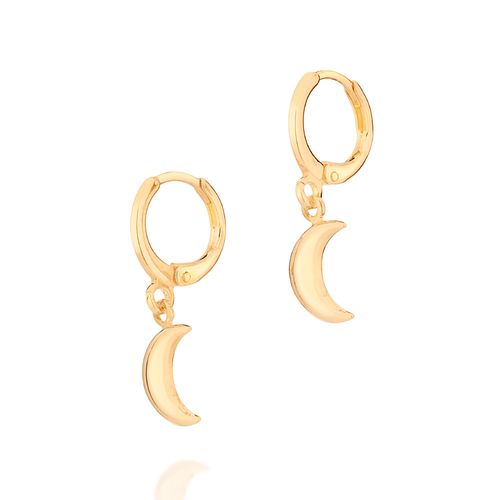 BRINCO ARGOLA LUA BANHADO A OURO 18K