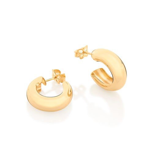 BRINCO MEIA ARGOLA BANHADO A OURO 18K