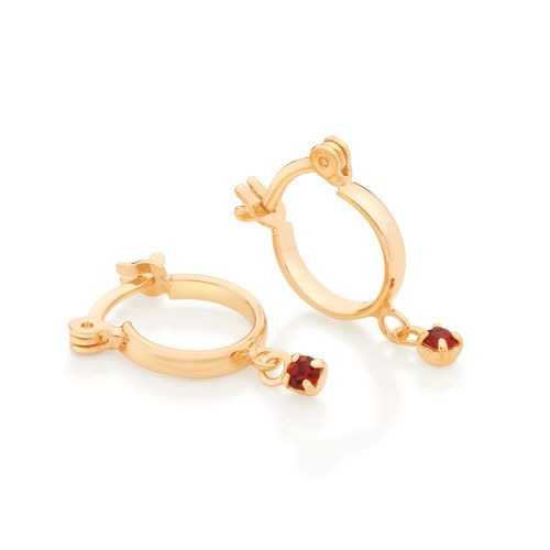 BRINCO ARGOLA PEQUENA BANHADO A OURO 18K COM CRISTAIS