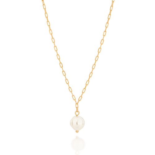 GARGANTILHA BANHADA A OURO 18K COM PÉROLA DE ÁGUA DOCE