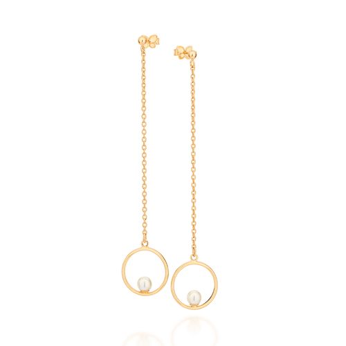 BRINCO BANHADO A OURO 18K COM PÉROLAS