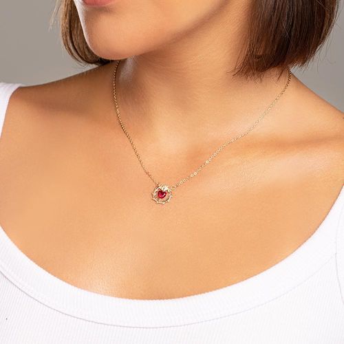 GARGANTILHA SAGRADO CORAÇÃO DE JESUS BANHADA A OURO 18K