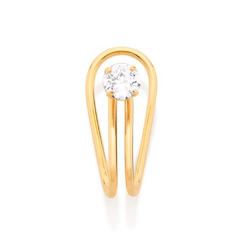 BRINCO PIERCING DE PRESSÃO BANHADO A OURO 18K COM ZIRCÔNIA