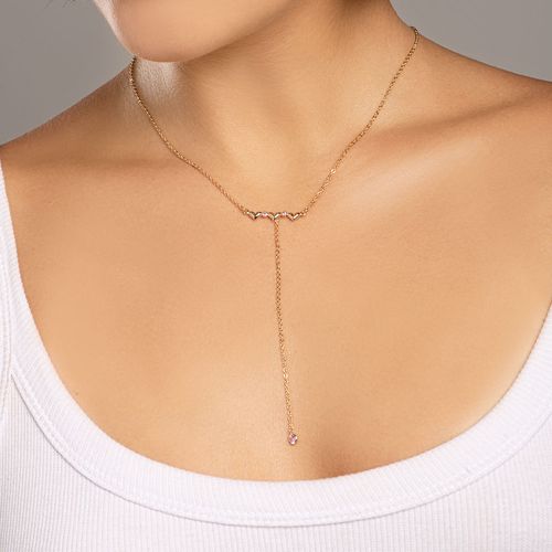 GARGANTILHA GRAVATA CORAÇÕES BANHADA A OURO 18K