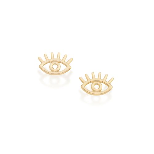 BRINCO OLHO GREGO BANHADO A OURO 18K
