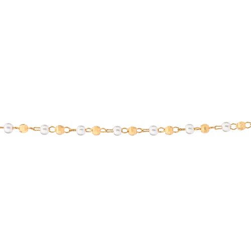 GARGANTILHA BANHADA A OURO 18K COM ESFERAS E PÉROLAS SINTÉTICAS