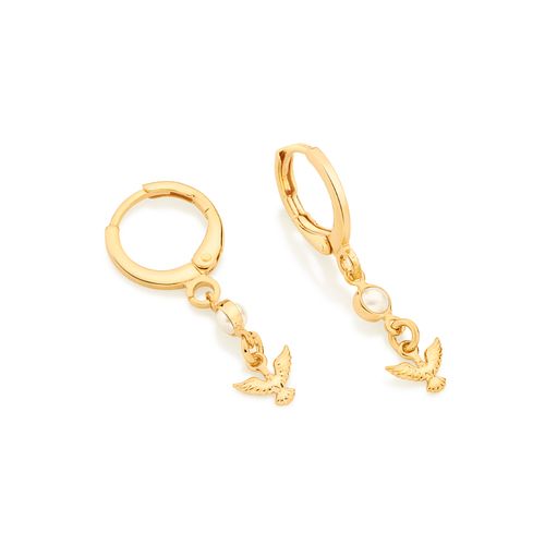 BRINCO ARGOLA COM ESPÍRITO SANTO BANHADO A OURO 18K