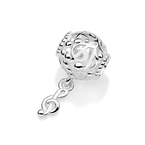 BERLOQUE PASSANTE NOTAS MUSICAIS DE PRATA MACIÇA 925