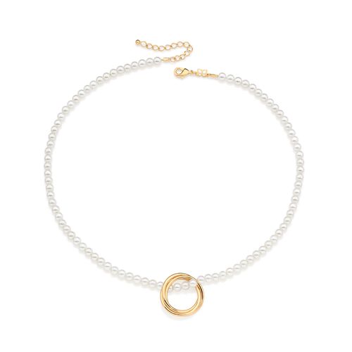 GARGANTILHA BANHADA A OURO 18K COM PÉROLAS