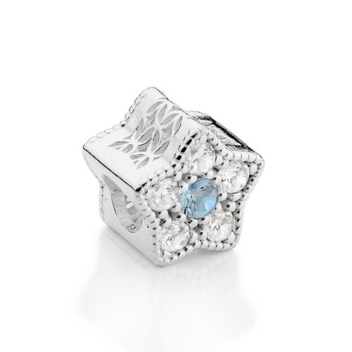 BERLOQUE PASSANTE ESTRELA DE PRATA MACIÇA 925 COM ZIRCÔNIAS