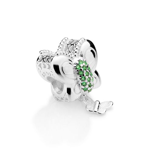 BERLOQUE PASSANTE BORBOLETA DE PRATA MACIÇA 925 COM ZIRCÔNIAS