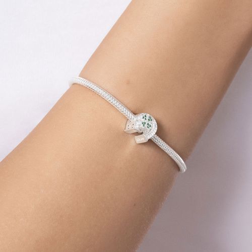 BERLOQUE FERRADURA COM TREVO DE PRATA MACIÇA 925 COM ZIRCÔNIAS