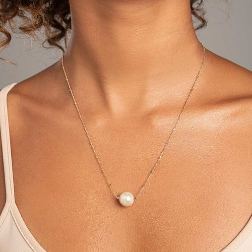 GARGANTILHA BANHADA A OURO 18K COM PÉROLA