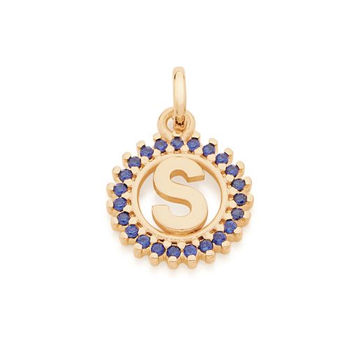 PINGENTE BANHADO A OURO 18K ALFABETO-LETRA S