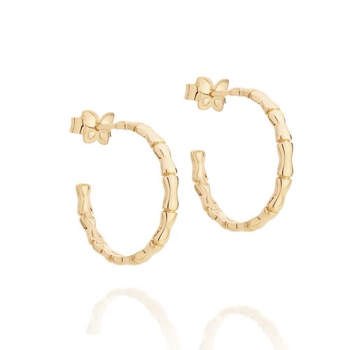 BRINCO MEIA ARGOLA BANHADO A OURO 18K