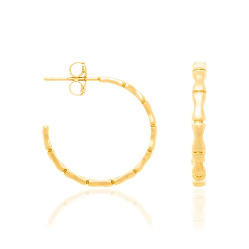 BRINCO MEIA ARGOLA BANHADO A OURO 18K