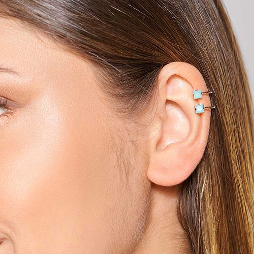 BRINCO PIERCING DE PRESSÃO BANHADO A OURO 18K COM CRISTAIS