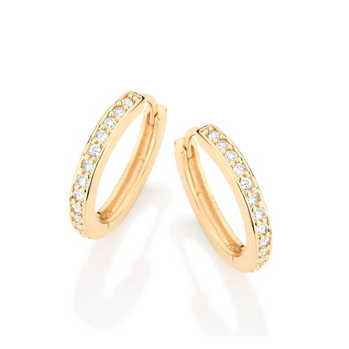 BRINCO BANHADO A OURO 18K ARGOLA COM ZIRCÔNIAS