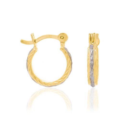 BRINCO ARGOLA BANHADO A OURO 18K COM APLICAÇÃO DE RHODIUM