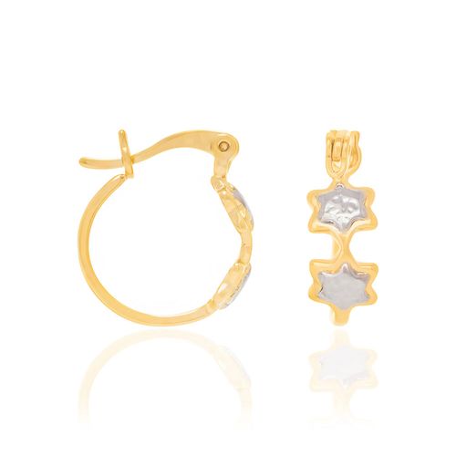 BRINCO ARGOLA ESTRELAS BANHADO A OURO 18K COM APLICAÇÃO DE RHODIUM