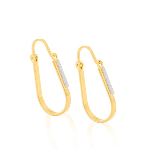 BRINCO ARGOLA BANHADO A OURO 18K COM APLICAÇÃO DE RHODIUM