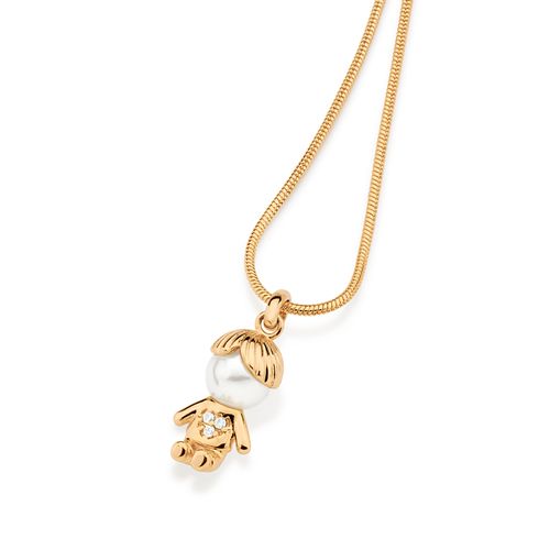 PINGENTE MENINO BANHADO A OURO 18K COM ZIRCÔNIAS E PÉROLA