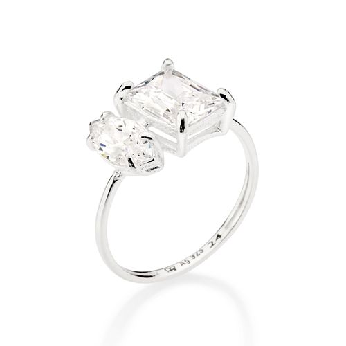 ANEL EU E VOCÊ DE PRATA MACIÇA 925 COM ZIRCÔNIAS