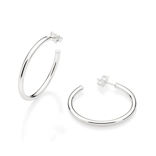 BRINCO MEIA ARGOLA DE PRATA 925